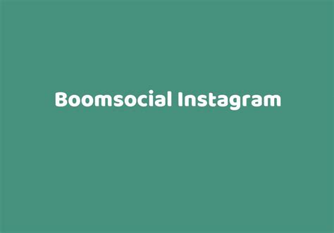 Boomsocial instagram